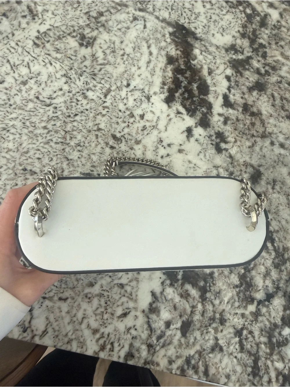 kate spade White and Natural Woven Chain Shoulder Bag